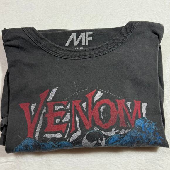 Marvel MT Long Sleeve Venom Gray Shirt Lettering Old School Retro Comics Casual - Picture 1 of 10